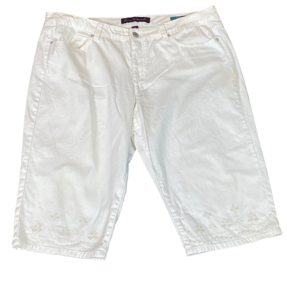 Gloria Vanderbilt Aiden Skimmer Shorts Sz 16 White #42V